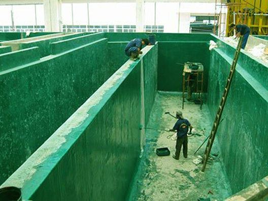 污水池防腐施工現(xiàn)場
